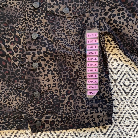 Nine West Leopard print denim jacket - Picture 2 of 5